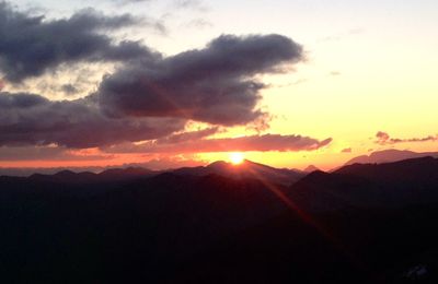 Couché de soleil sur nos montagnes ariègeoises