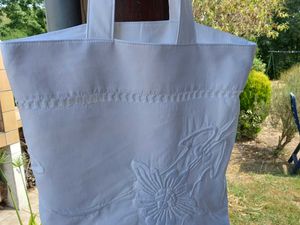 Sac coton blanc et monogramme