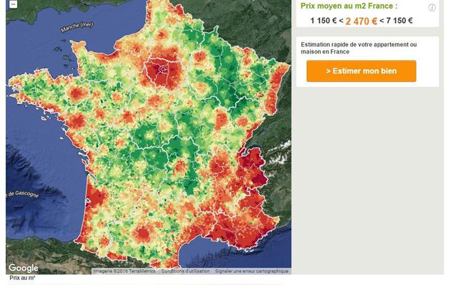 Vendre son bien immobilier sans agence grâce aux cartes de France des prix de l'immobilier