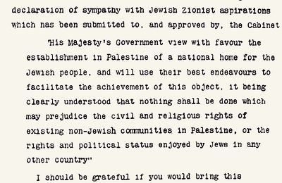  وعد بلور 2 نوفمبر 1917 الرسالة الأصلية مع الترجمة
