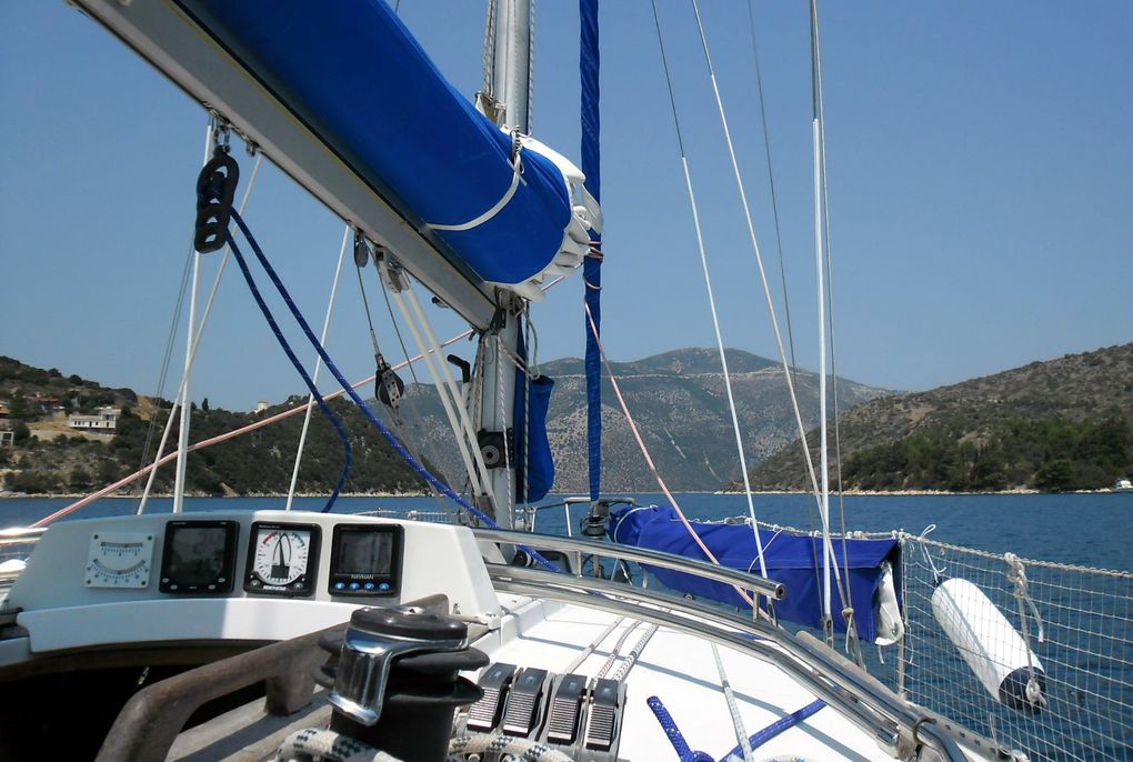 avec Juliette, Renaud, Marie et Jean-Philippe, seconde quinzaine de juillet, Iles ioniennes et golfes de Patras et Corinthe.