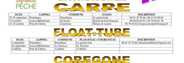 CONCOURS DE PÊCHE DE LA CARPE / FLOAT-TUBE / CORÉGONE (38) . . . 