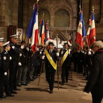 Cérémonie de la St Martin (Patron de la Police Nationale ) en la cathédrale de Strasbourg aec la participation de L'U N P  Sentenac ALsace .Nord