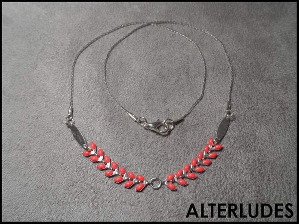 Collier - Epis - Amélie - Rose et argent - Disponible - 15€