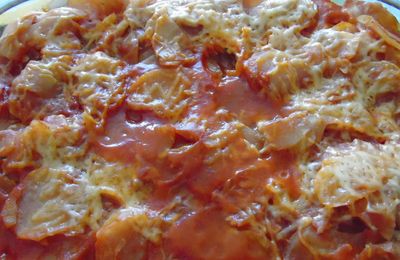 Gratin courgette / pommes de terre au coulis de tomate