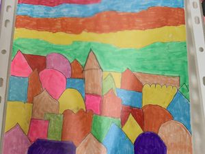 Dessiner un village  art enfant charlotteblablablog