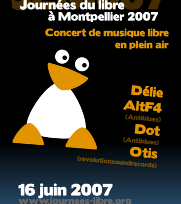 6ème édition des "Journées du libre" à Montpellier: Concert de musique libre en plein air le 16 juin 2007