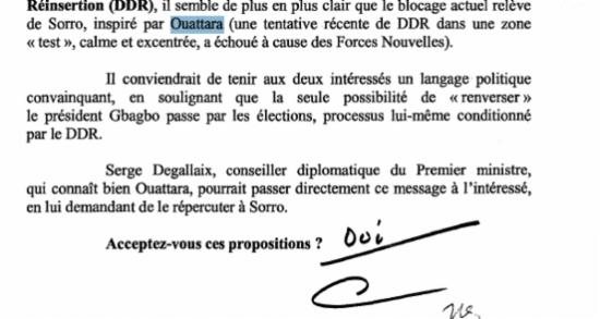 La note secrete du Général Georgelin qui accuse Ouattara Alassane