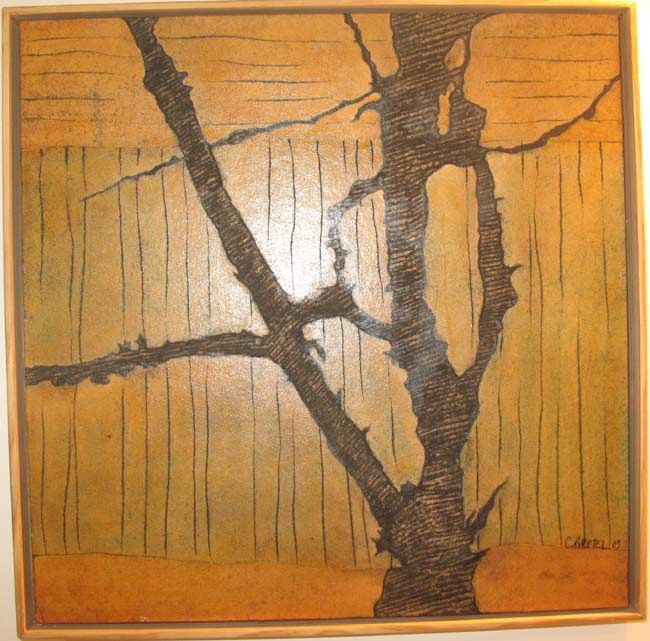 Les oeuvres vendues au profit de de l'association, sur le thème du Moringa, l'arbre de Vie.