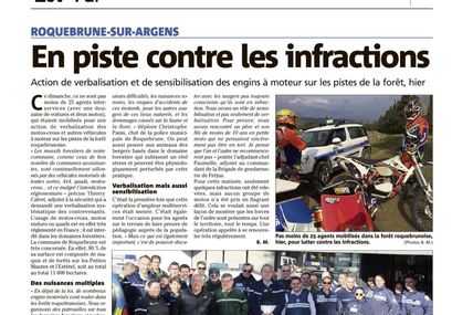 La verbalisation des motos sur les sentiers naturels Var matin 4 mars