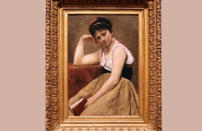 "Camille Corot, la donna che interrompe la lettura e una domanda : come leggiamo oggi (se leggiamo) ?" (Camille Corot, la femme qui interrompt la lecture et nous adresse cette question : comment lisons-nous aujourd’hui (si nous lisons) ?)