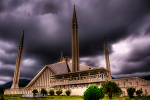 Beautiful View of Shah Faisal Mosque Pakistan