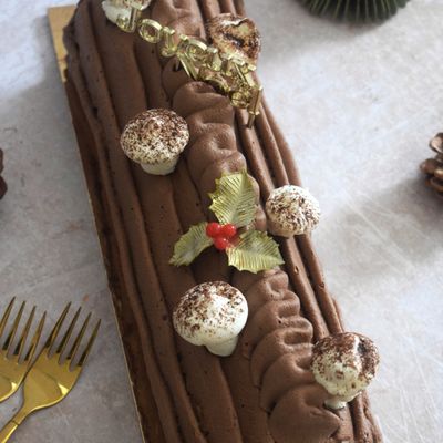 Bûche roulée ganache au chocolat noir