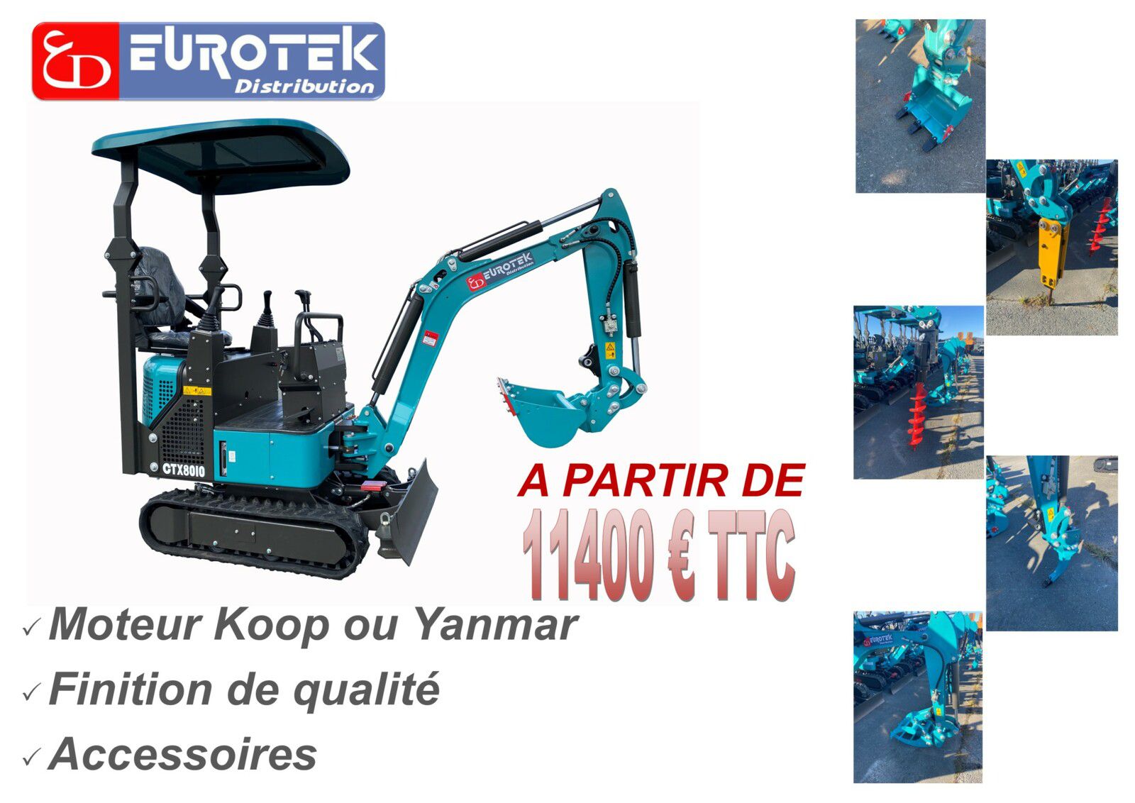 Micropelle CTX Eurotek - Moteur Yanmar ou Koop