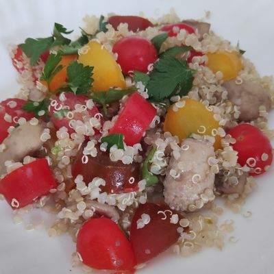 Salade de quinoa aux tomates et aux champignons : anti-inflammatoires