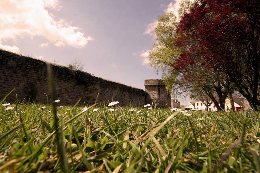 Les remparts de la ville de Guérande au printemps