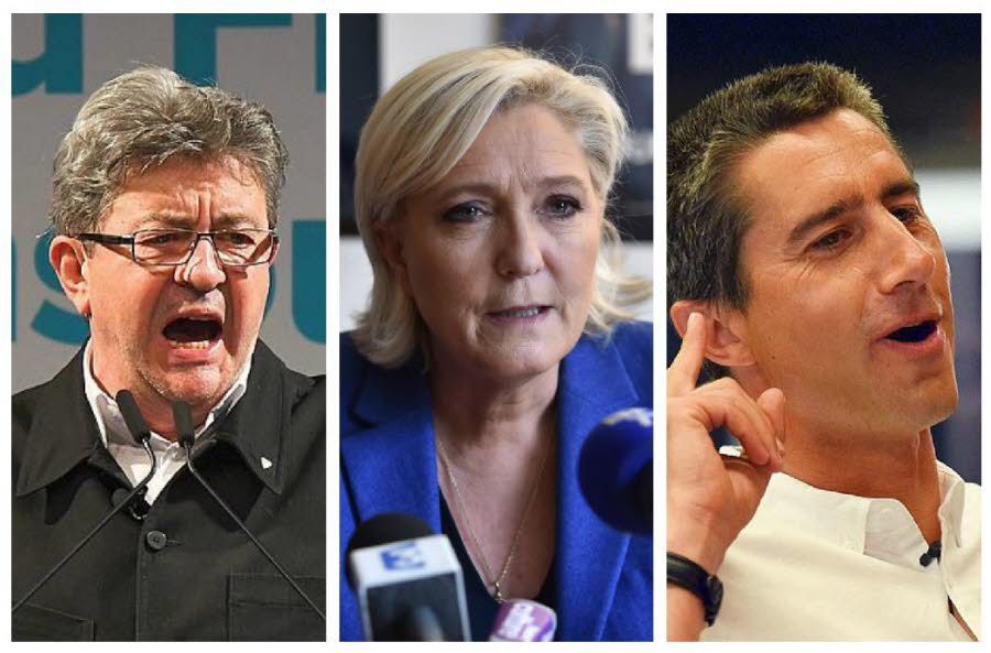 MAITRE GILBERT COLLARD, JEAN-LUC MELENCHON ET MARINE LEPEN: TROIS GRANDES GUEULES POLITIQUES FRANÇAISES DANS L’HÉMICYCLE.