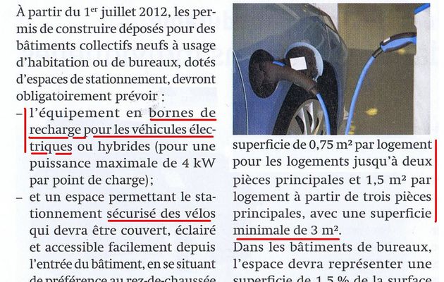 prise de recharge obligatoire pour les permis de construire