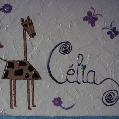 N°56 - Tableau enfant Blanc et Fuschia