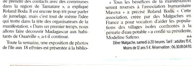 Ouarville,Eure et Loir / Projet jumelage avec Madagascar.