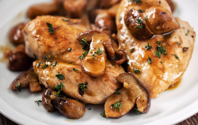 Poulet avec champignons