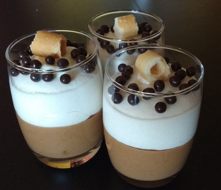 Verrine en mousse duo choco-poire