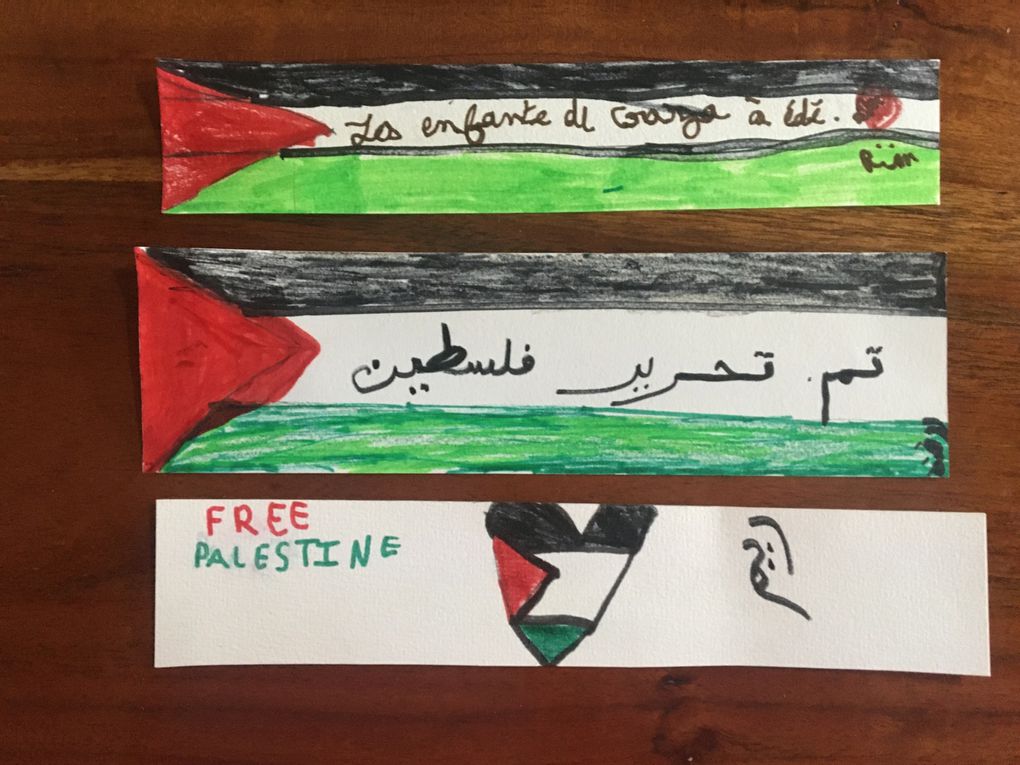 Après-midi de soutien aux enfants et femmes de Gaza : des marque-pages qui nous parlent encore