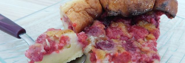 "Clafoutis" aux framboises du jardin