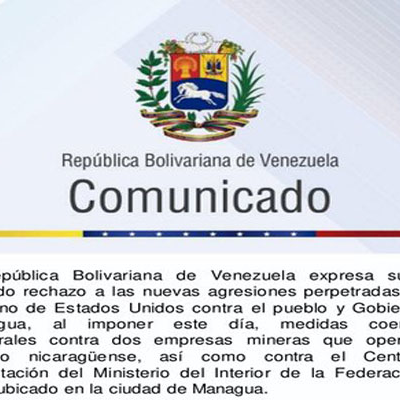 Le Venezuela rejette les nouvelles agressions américaines contre le Nicaragua