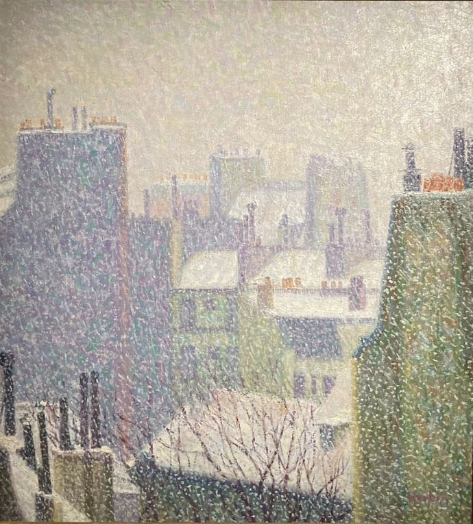 Post-impressionnisme : autoportrait, Paysage nocturne à Lille, Toits de Paris sous la neige, autoportrait  