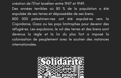 Communiqué de la FASTI : solidarité avec le peuple Palestinien 