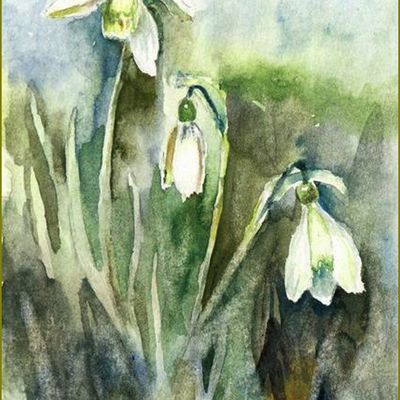 Les fleurs par les grands peintres - John Wright - perce-neige