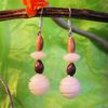  Boucles d'oreilles natures en graines naturelles "esprit zen"