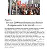 Environ 2500 manifestants dans les rues d'Angers contre la loi travail