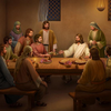 Jésus mange le pain et explique les Écritures après Sa résurrection