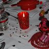 Table Noël rouge brillant