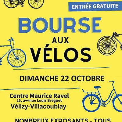 Bourse aux vélo ce dimanche 22 octobre 2023 à Vélizy (78)