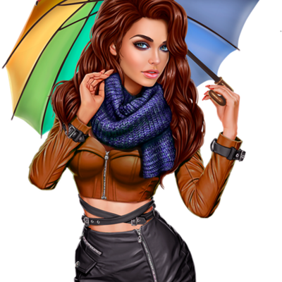 Femme - Rousse - Sexy - Parapluie - Regard - Render-Tube - Gratuit