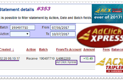 Ad Click Xpress Withdrawal Proof #353