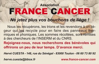 Ne jetez plus vos bouchons de liège - France Cancer