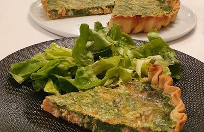 Tarte épinards-saumon pâte légère