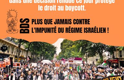 Communiqué de la campagne BDS France : la Cour de cassation donne raison à BDS