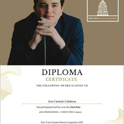 Maestro José Carmelo Calabrese ganó primer lugar de Dirección Orquestal en New York Classical Music Competition