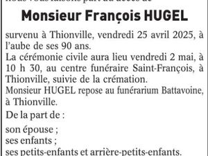 Décès en 2025 à Algrange ou d'anciens algrangeois(es)