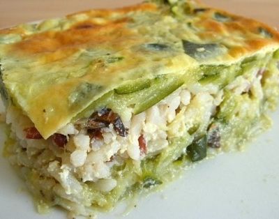 Gratin de riz et courgettes