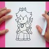 Como dibujar a la Princesa Peach paso a paso - Videojuegos Mario