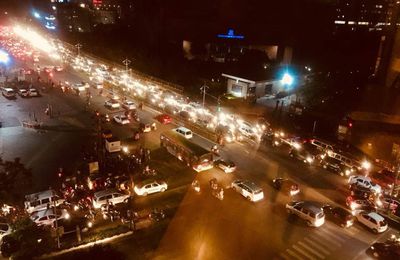 High tech city traffic Hyderabad 