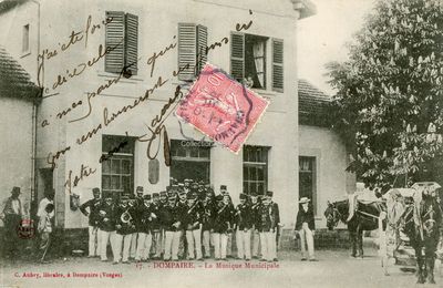 La Musique Municipale et la gare de DOMPAIRE en cartes postales anciennes