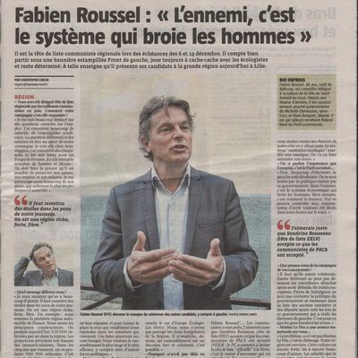 Régionales: Fabien Roussel: «L’ennemi, c’est le système qui broie les hommes»