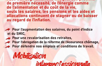 Tous mobilisés pour nos salaires le 27 Janvier 2022